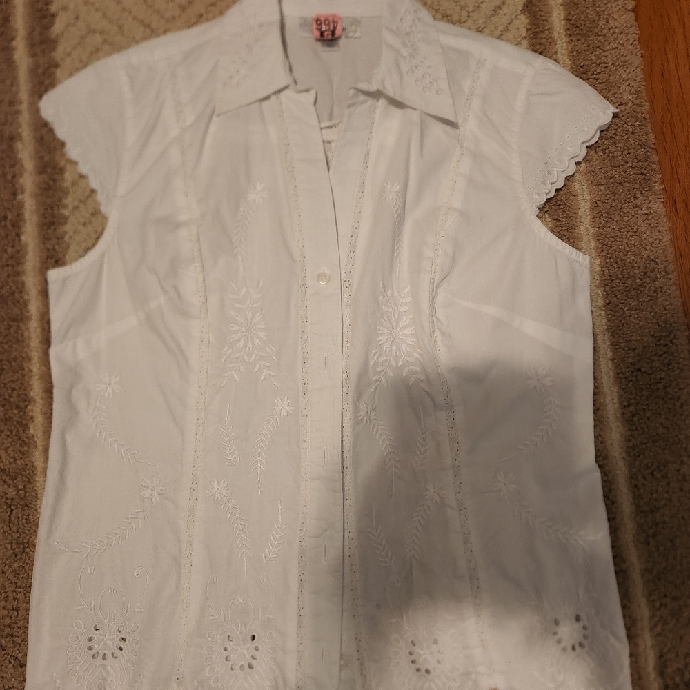 White cap sleeve Top